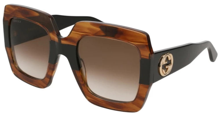 Gucci - Gg0178S Square Shape Oversized Brown/Black