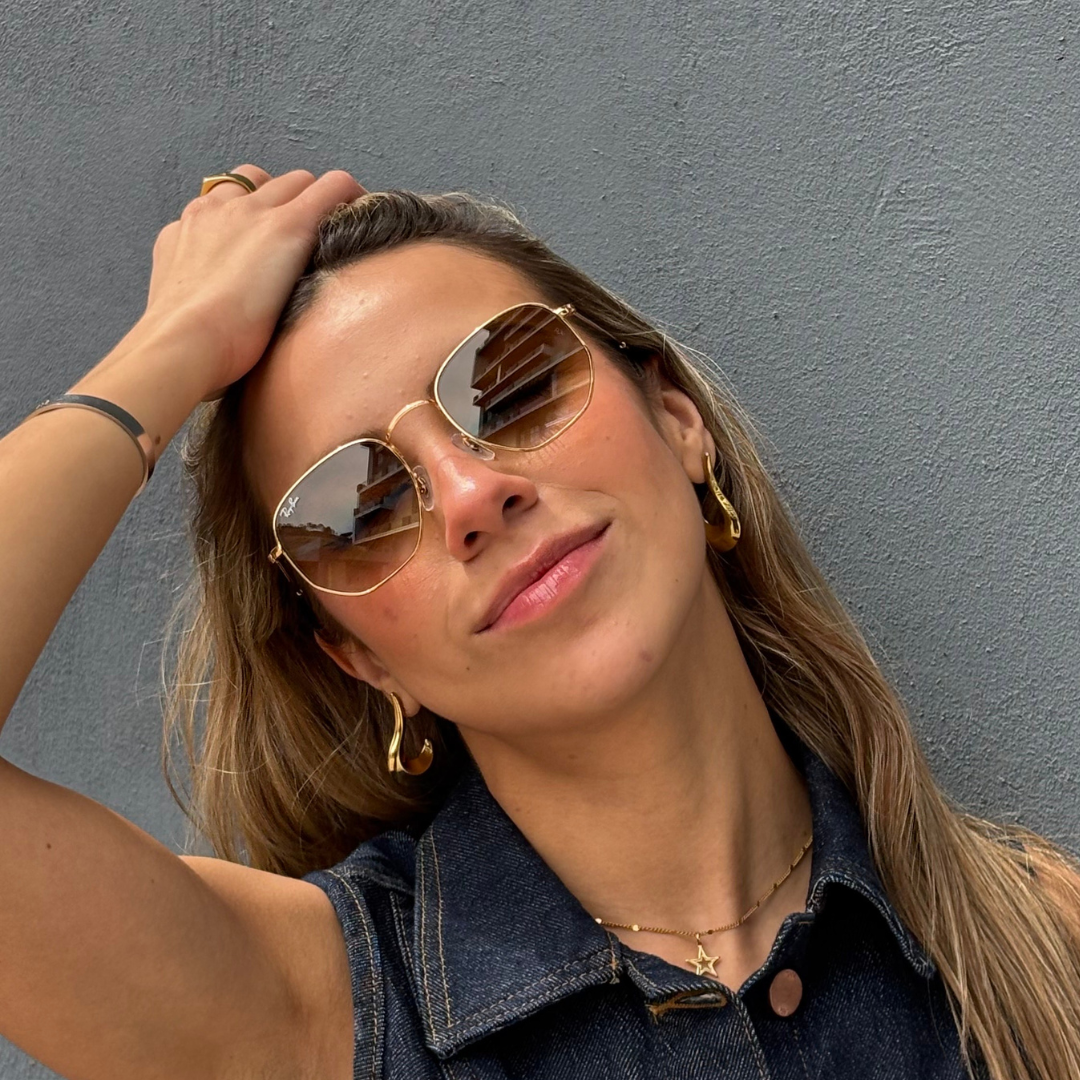 Ray Ban - Hexagonal Café Degradado